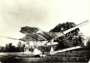 Maxims: Maxim's steam-driven biplane after the crash 31 July 1894