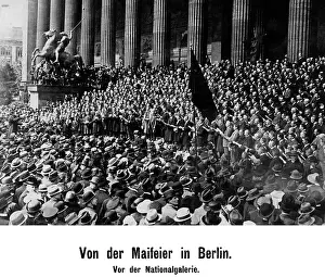 Demo: May Day celebration in Berlin in front of the