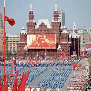 Akimov: May Day demonstration in Moscow, 1977