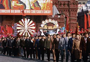 Likhachev: May Day demonstration in Moscow, 1984