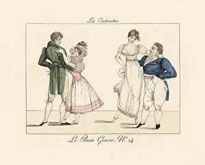 Mesangere: Two May-September couples dancing at a ball