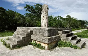Stelae: Mayan archaeological sites, Yucatan, Mexico