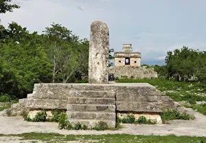 Stelae: Mayan archaeological sites, Yucatan, Mexico