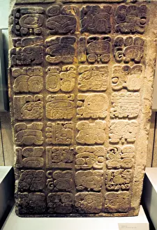 Generations: Mayan lintel listing the nine generations of rulers