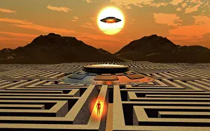 Searching: A maze complex used as a flying saucer base