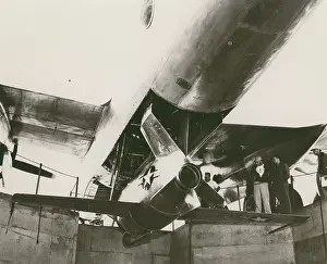 Underneath: McDonnell XF-85 Goblin underneath its mothership