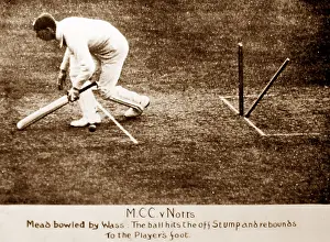 Notts: Mead bowled by Mass, MCC v Notts