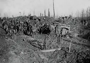 Mealtime: Mealtime in British reserve trench, Western Front, WW1