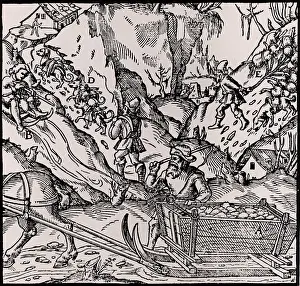 Transporting: Means of transporting ore which has been won from