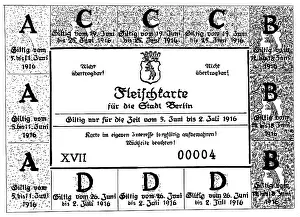 Ration: Meat ration card from Berlin, 1916