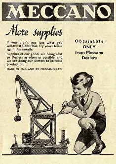 Winch: Meccano Advertisement - Young lad and his impressive crane