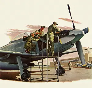 Airliners: Mechanics Work on Plane