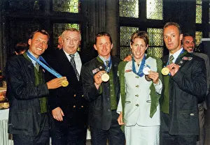 Windsurfer: Medal winners at Olympics 2000 with Mayor Michael Haupl
