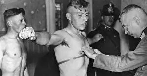 Compulsory: Medical examination during a muster, 1935