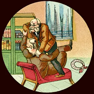 Laterna: medicine, dentistry, dentist pulling tooth, glass