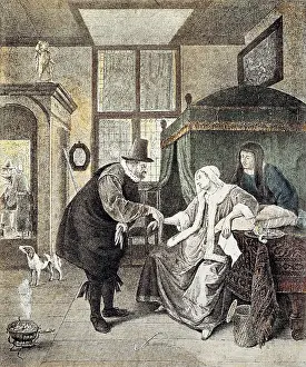 Domiciliary: medicine, physicians, domiciliary, copper engraving