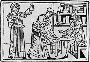 Speculum: medicine, physicians, two physicans and a sick