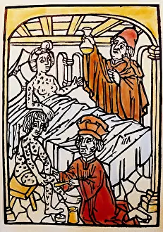 Urine: medicine, treatment, two physicians treating