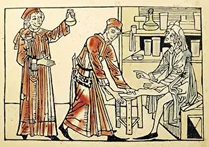 Urine: medicine, treatment, two physicians treating
