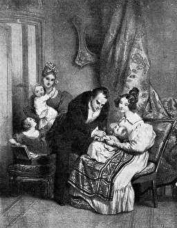 Deveria: medicine, vaccination, around the year 1830