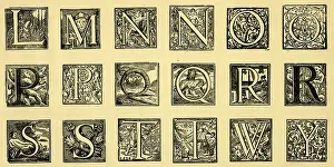 Capitals: Medieval alphabet, ornate initials L-Y