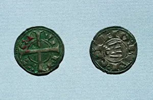 Alfonso: Medieval coins. Left: Diner quatern. Reign of Alfonso I of C