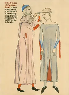 1300s: Medieval doctor cutting open a patient's ?