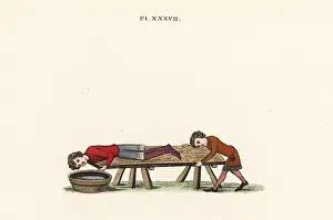 Strutt: Medieval game of diving for apples