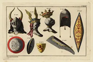 Tourney: Medieval helmets and shields