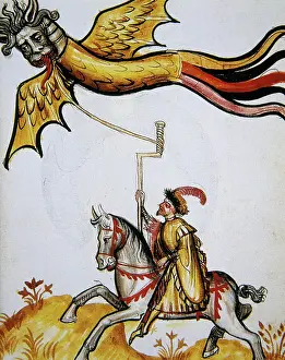 Chantilly: Medieval History. 15th century. Study of a flying machine us