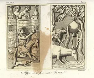 Verico: Medieval hunting from a bas relief on a sarcophagus