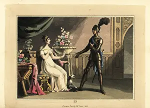 Ethelbert: Medieval knight in suit of armour with his lady