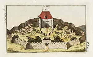 Dark Ages: Medieval knight's castle with tower and gate