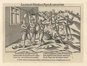 Bagpipe: Medieval men inflating pig bladders, playing