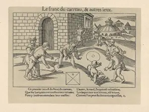 Dadresse: Medieval men playing the game of franc-carreau