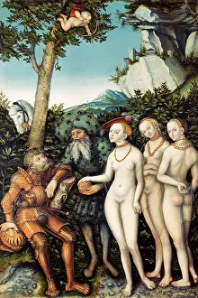 Fairest: Medieval Painting Depicting Judgment of Paris