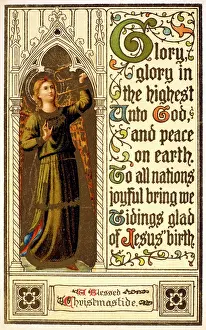 Retrographics Limited: Medieval style Christmas card with angel
