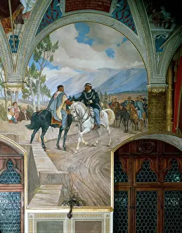 Deatil: Meeting of Teano, by Pietro