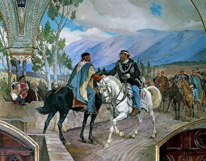 Deatil: Meeting of Teano, by Pietro Aldi