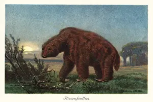Heinrich Harder: Megatherium americanum in the moonlight
