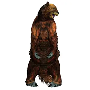 Rearing: Megatherium sloth in a sitting position