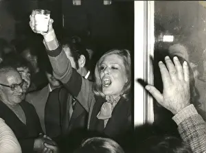 Piraeus: Melina Mercouri, at election headquarters, Piraeus, Greece