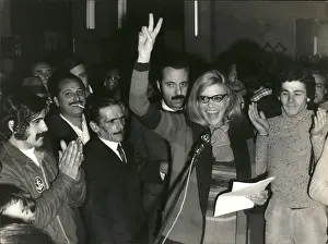Piraeus: Melina Mercouri, at election headquarters, Piraeus, Greece
