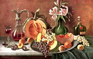 Decanters: Melon, Grapes, and Wine