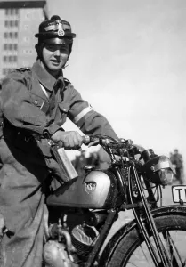 Quick: Member of the HJ on his motorcycle, 1940