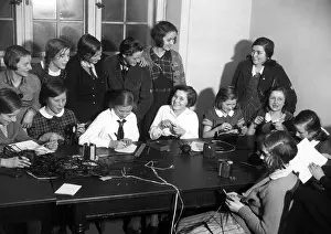 Handicrafts: Members of the BDM doing handicrafts, 1934