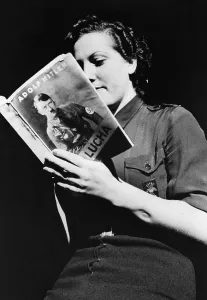 Falange: Members of the Falange with a copy of Mein Kampf