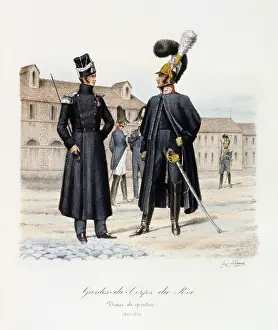 Histoire: Members of the King's Guard, 1820-1830. From