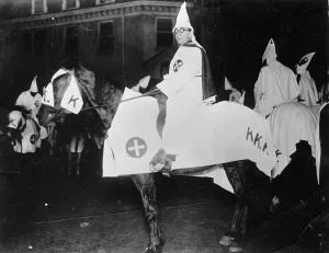 Klan: Members of the Ku Klux Klan on their horses