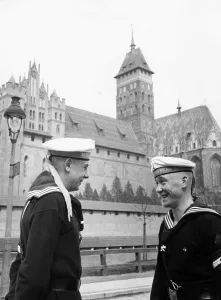 Teutonic: Members of the Marine HJ before the Malbork Castle